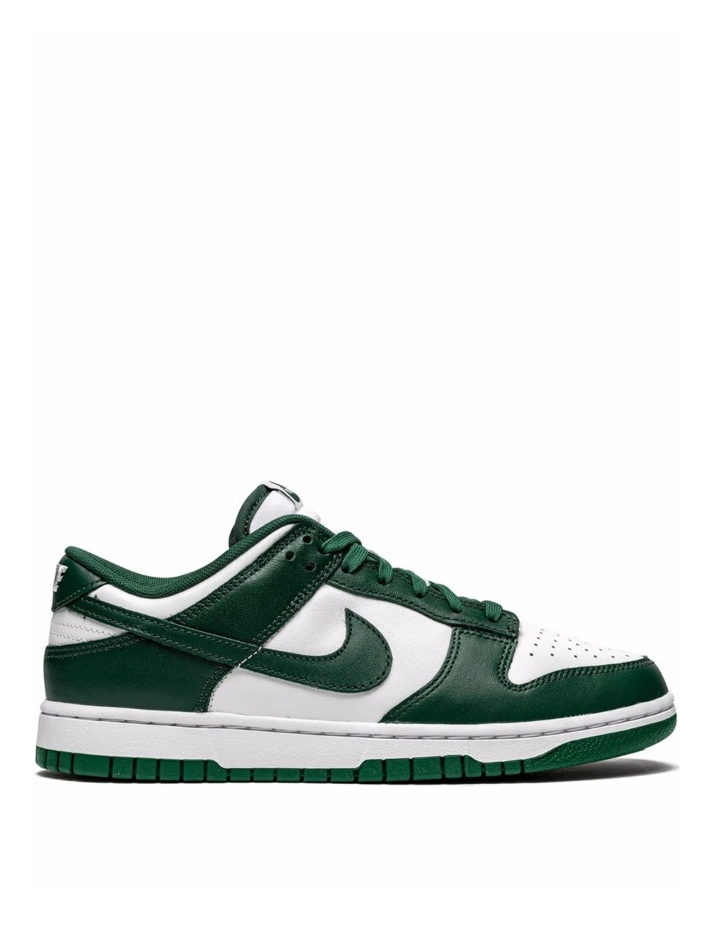Nike Dunk Low Retro Leather Sneakers - Green & White